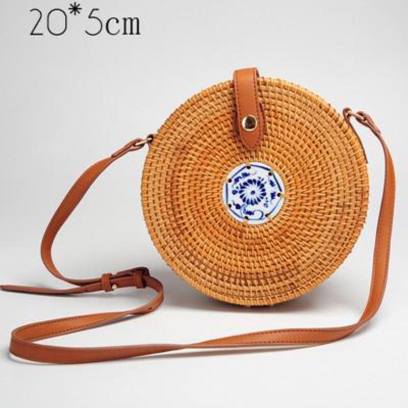 loomrack Porcelain Detail Handmade Rattan Bag Shoulder Bags 20x5 CM