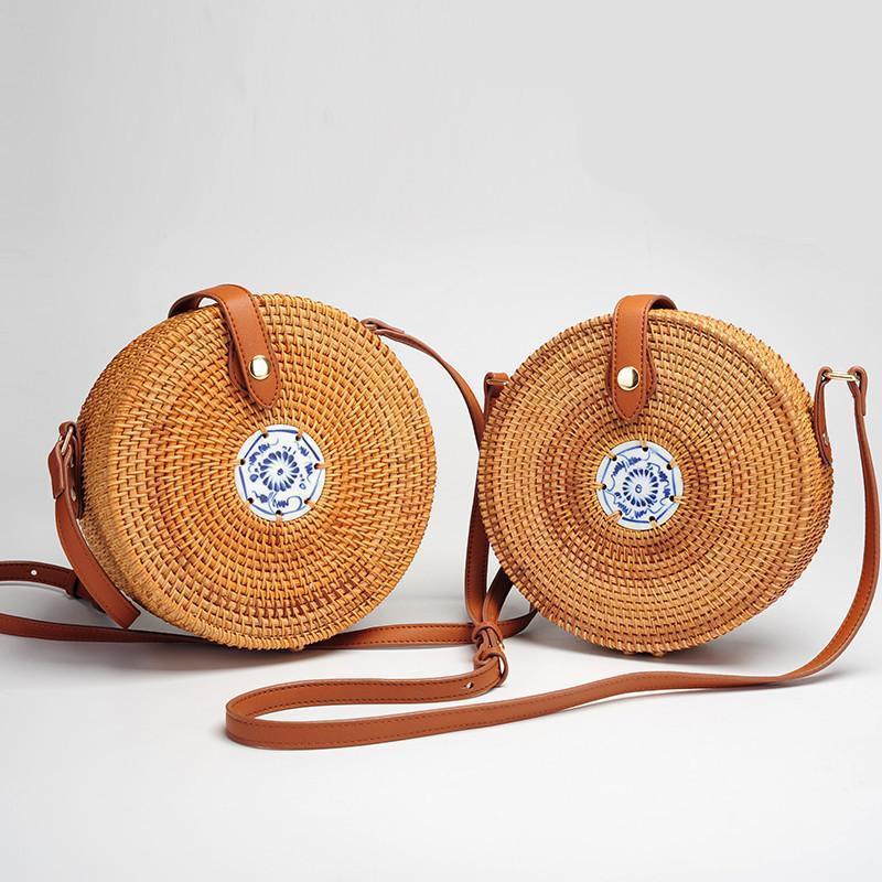 loomrack Porcelain Detail Handmade Rattan Bag Shoulder Bags