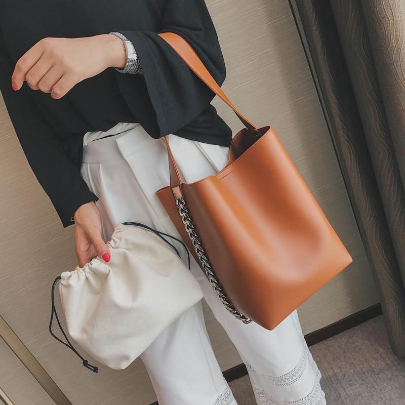 loomrack PU Leather Bucket Bag Top Handle Bags