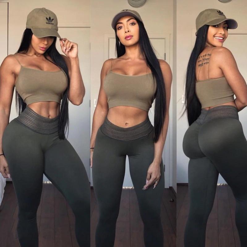 loomrack Push Up Scrunch Butt High Waist Leggings Leggings Army Green / S