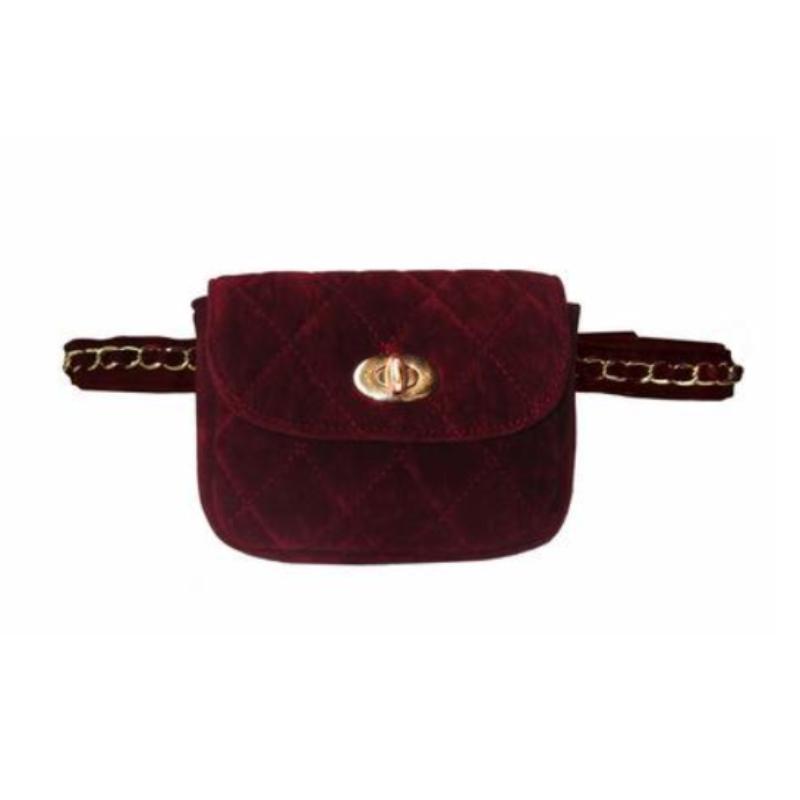 loomrack Quilted Belt Bag Novelty Bags Wine Red Suede