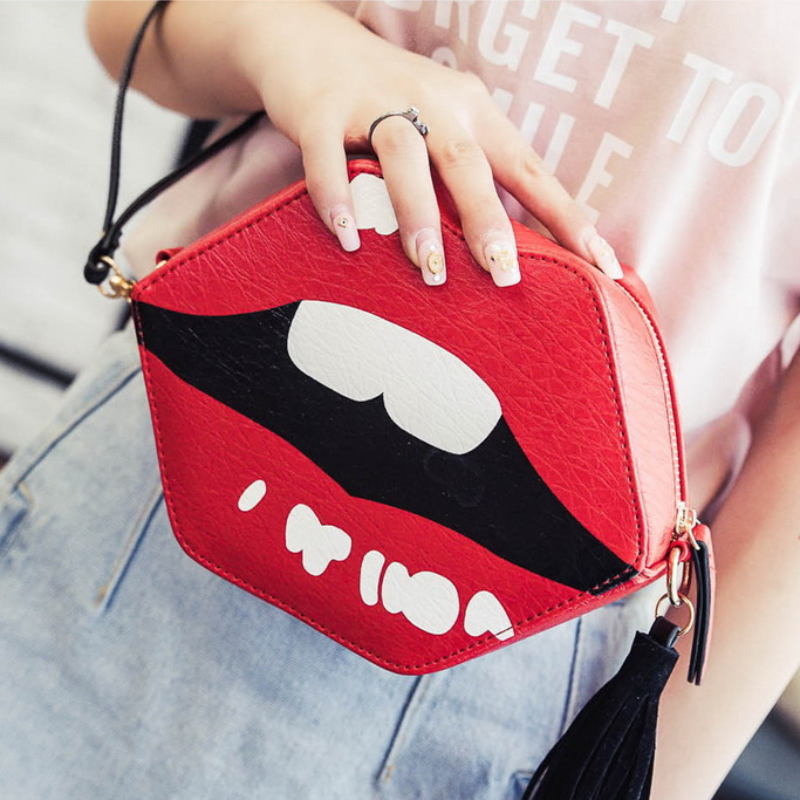 loomrack Red Lips Luxury Sling Bag Shoulder Bags