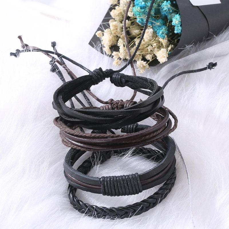 loomrack Retro Adjustable Leather Bangles for Men Charm Bracelets Bracelet Style - 01