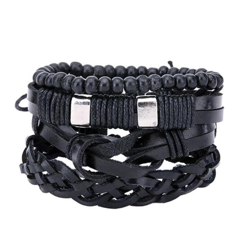 loomrack Retro Adjustable Leather Bangles for Men Charm Bracelets Bracelet Style - 04