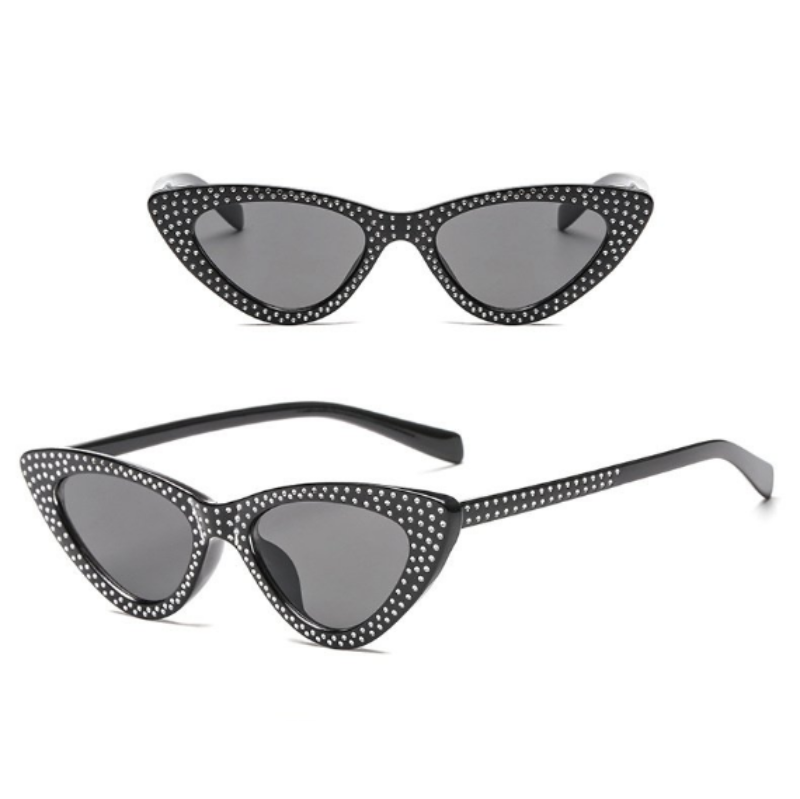 loomrack Retro Cat Eye Pointed Rhinestone Sunglasses Sunglasses