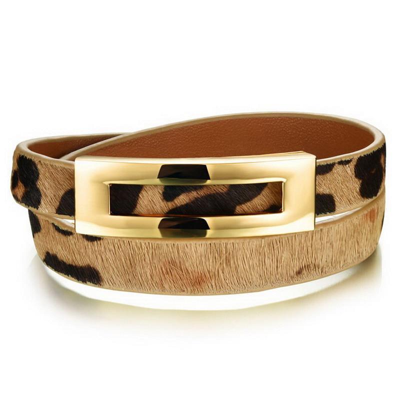 loomrack Retro Leopard Print Double Wrap Leather Bracelet Bracelets Leopard