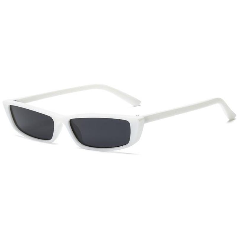 loomrack Retro Micro Lens Rectangle Sunglasses Sunglasses white frame black