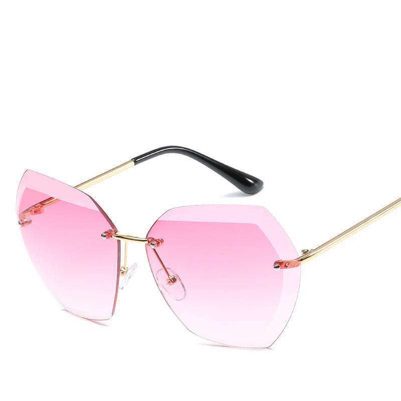 loomrack Retro Rimless Dimensional Sunglasses Sunglasses