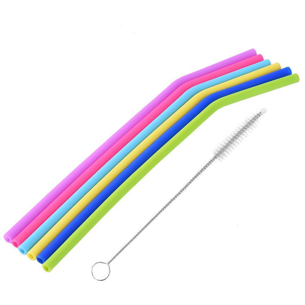 loomrack Reusable Silicone Drinking Straws - BPA Free Non-Rubber Drinking Straws