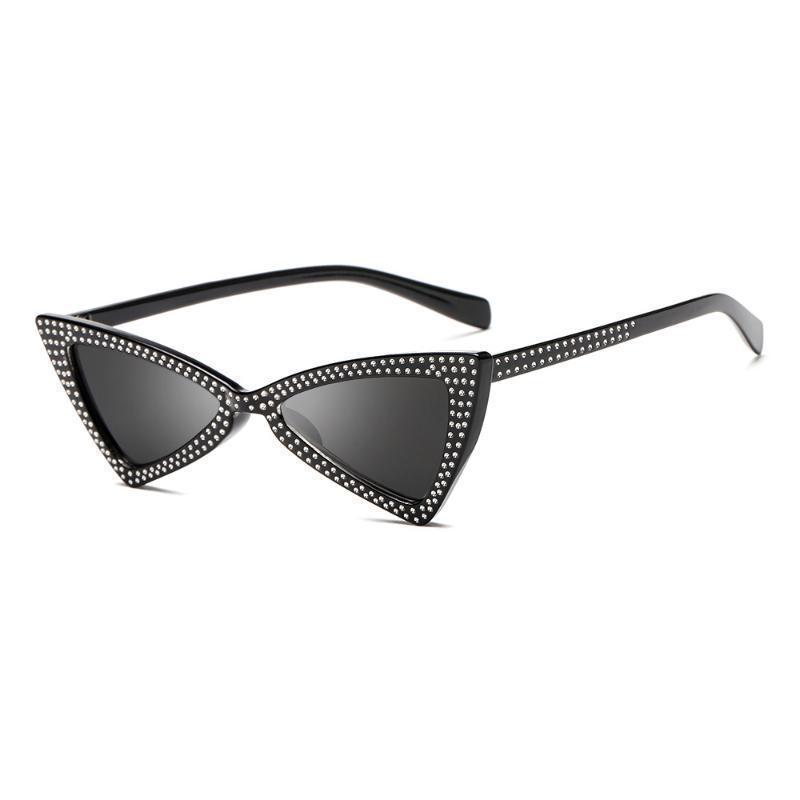 loomrack Rhinestone Triangle Cat Eye Sunglasses Sunglasses