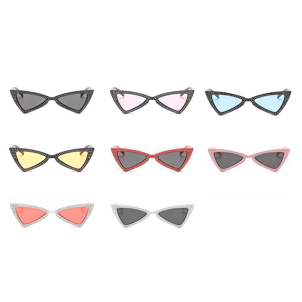 loomrack Rhinestone Triangle Cat Eye Sunglasses Sunglasses