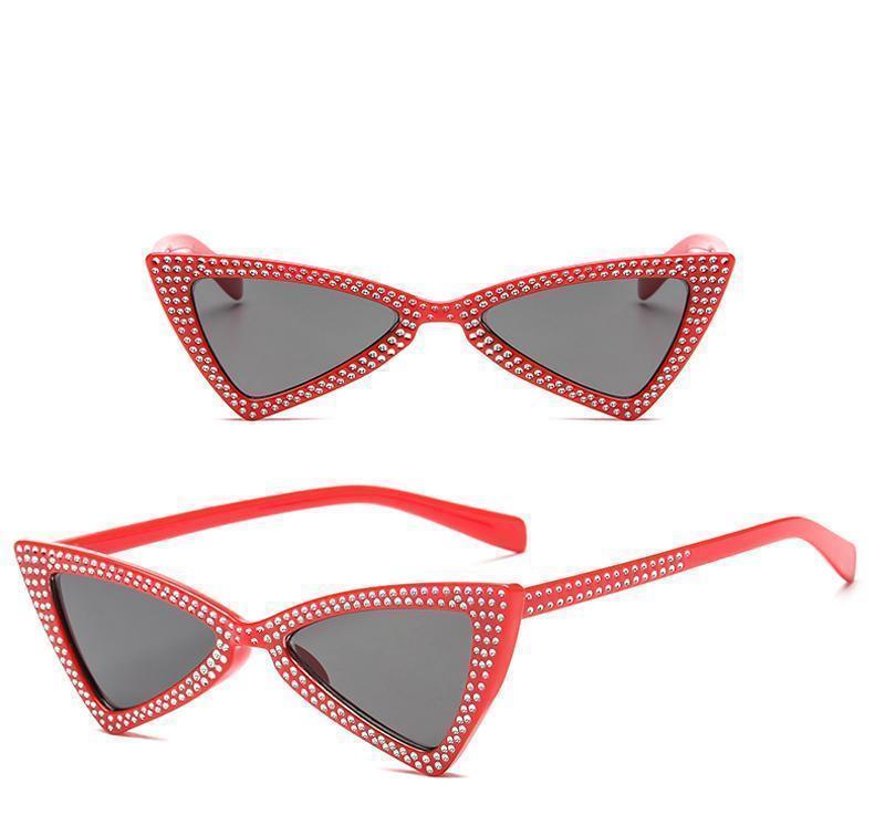 loomrack Rhinestone Triangle Cat Eye Sunglasses Sunglasses