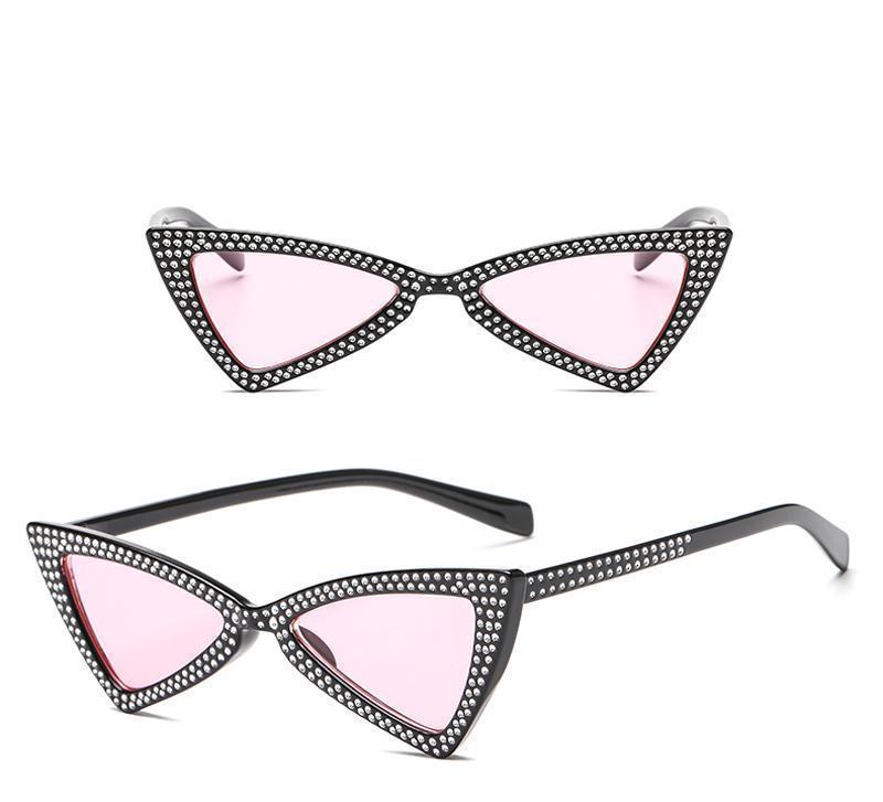 loomrack Rhinestone Triangle Cat Eye Sunglasses Sunglasses