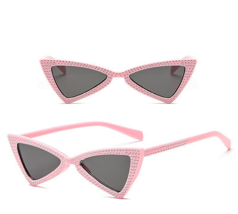 loomrack Rhinestone Triangle Cat Eye Sunglasses Sunglasses