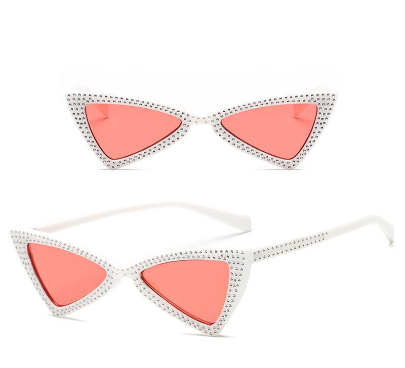 loomrack Rhinestone Triangle Cat Eye Sunglasses Sunglasses