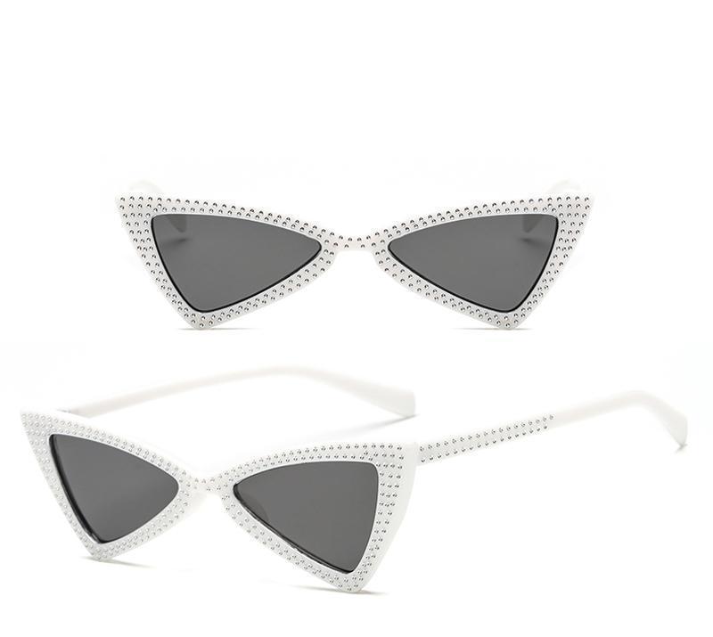 loomrack Rhinestone Triangle Cat Eye Sunglasses Sunglasses