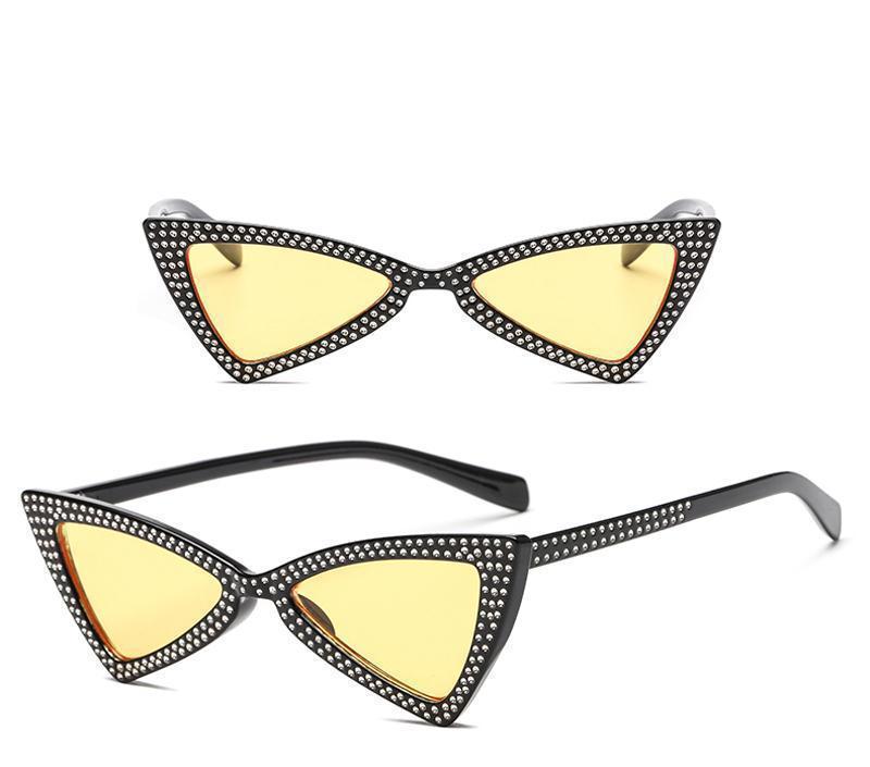 loomrack Rhinestone Triangle Cat Eye Sunglasses Sunglasses