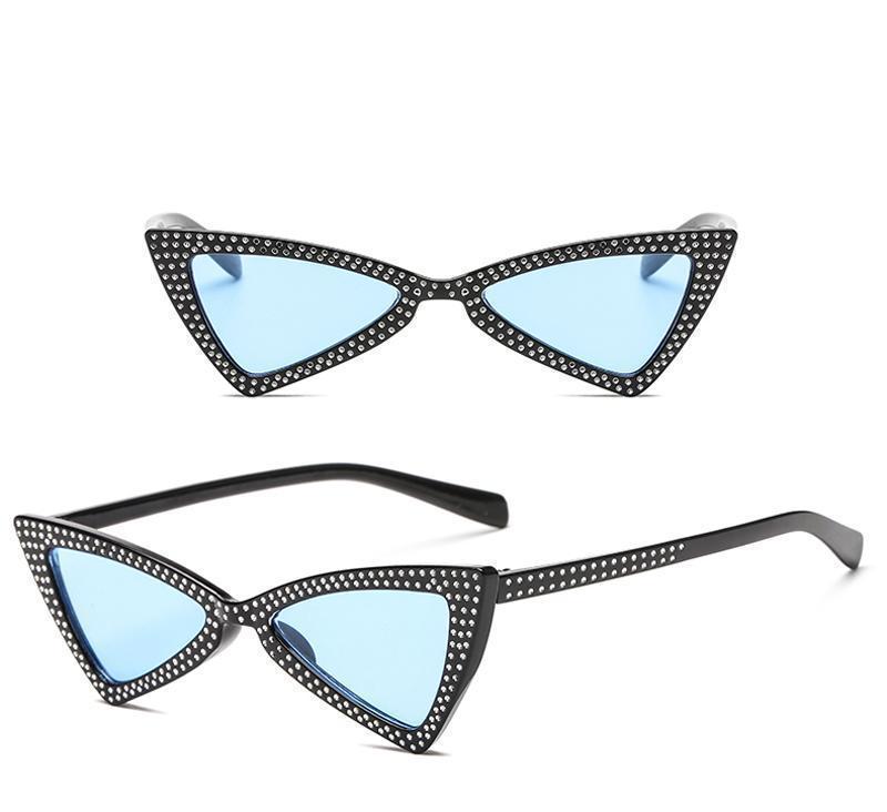 loomrack Rhinestone Triangle Cat Eye Sunglasses Sunglasses