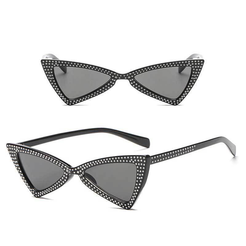 loomrack Rhinestone Triangle Cat Eye Sunglasses Sunglasses