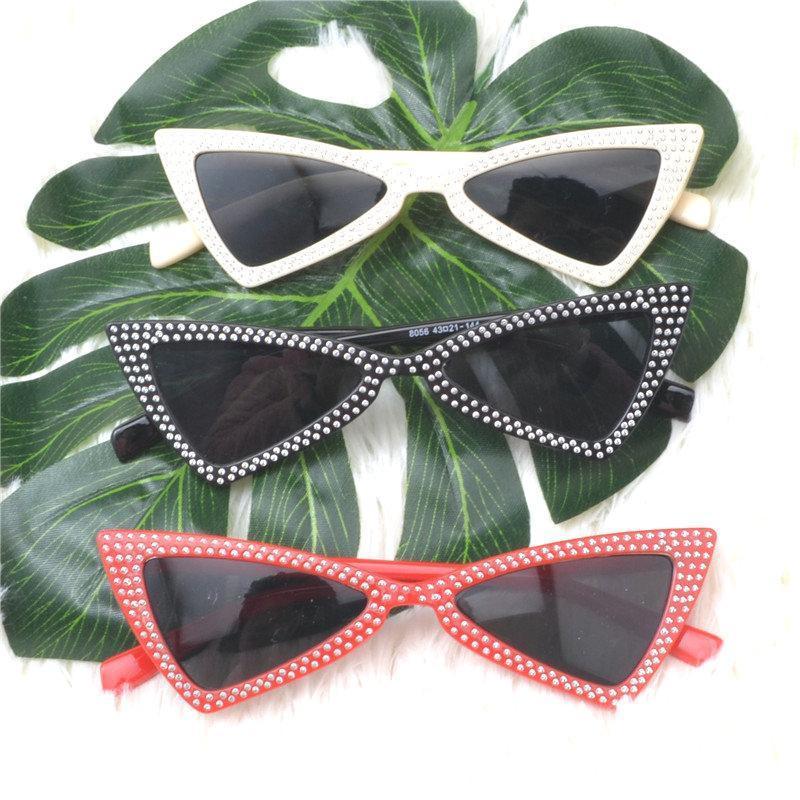 loomrack Rhinestone Triangle Cat Eye Sunglasses Sunglasses