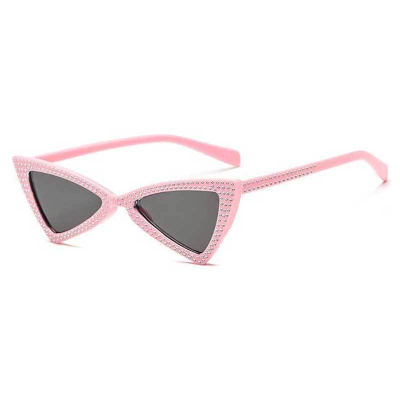 loomrack Rhinestone Triangle Cat Eye Sunglasses Sunglasses pink