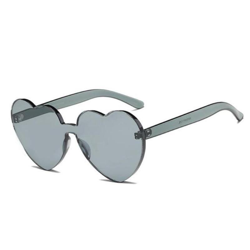 loomrack Rimless Heart Shaped Sunglasses Sunglasses Black