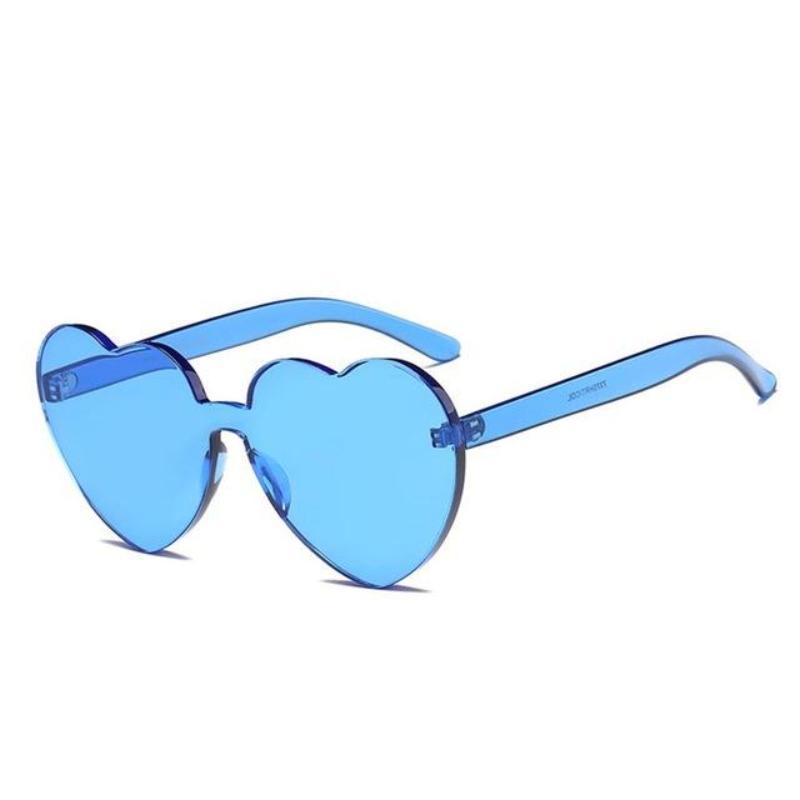 loomrack Rimless Heart Shaped Sunglasses Sunglasses Blue