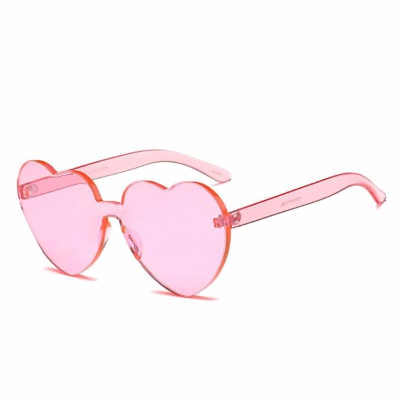 loomrack Rimless Heart Shaped Sunglasses Sunglasses Pink