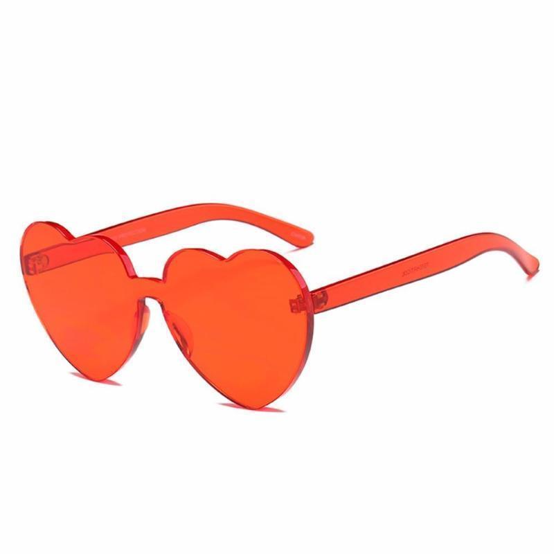 loomrack Rimless Heart Shaped Sunglasses Sunglasses Red