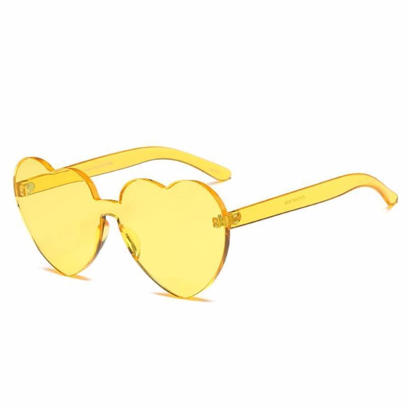 loomrack Rimless Heart Shaped Sunglasses Sunglasses Yellow