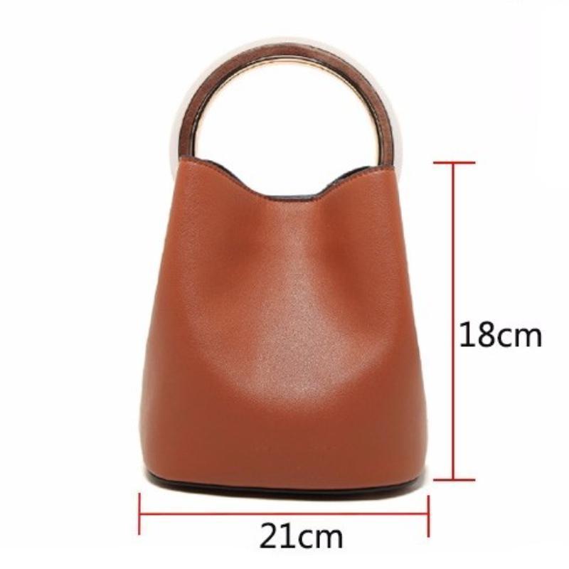 loomrack Round Wooden Handle Bucket Bag Shoulder Bags