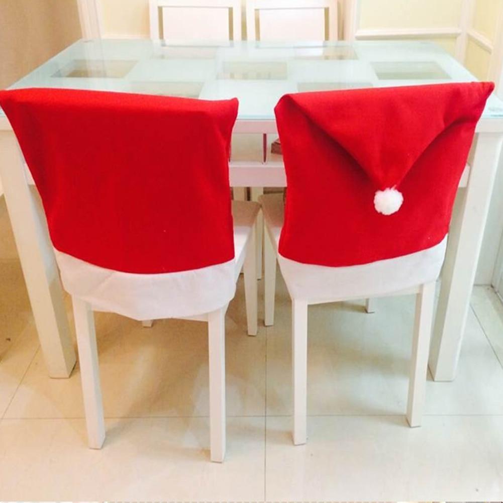 loomrack Santa Claus Red Hat Chair Back Covers - 2 to 6 Piece Sets Christmas Accessories