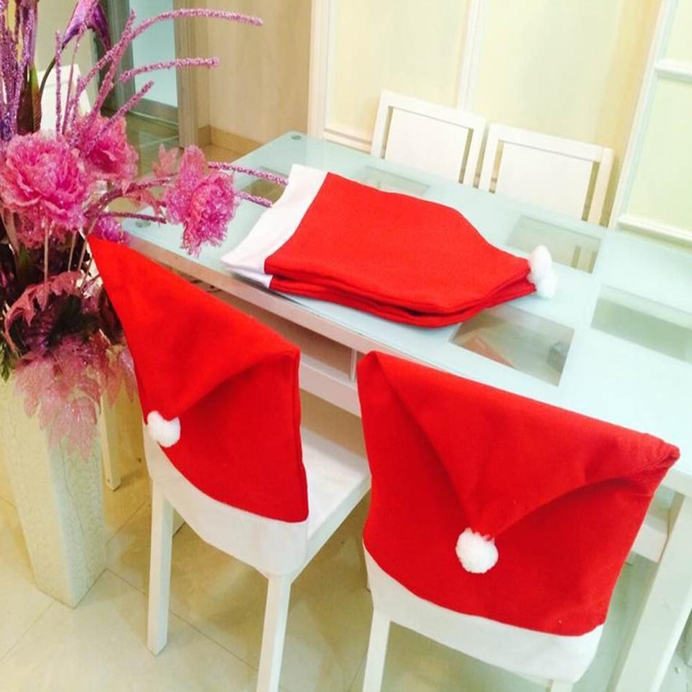 loomrack Santa Claus Red Hat Chair Back Covers Christmas Accessories