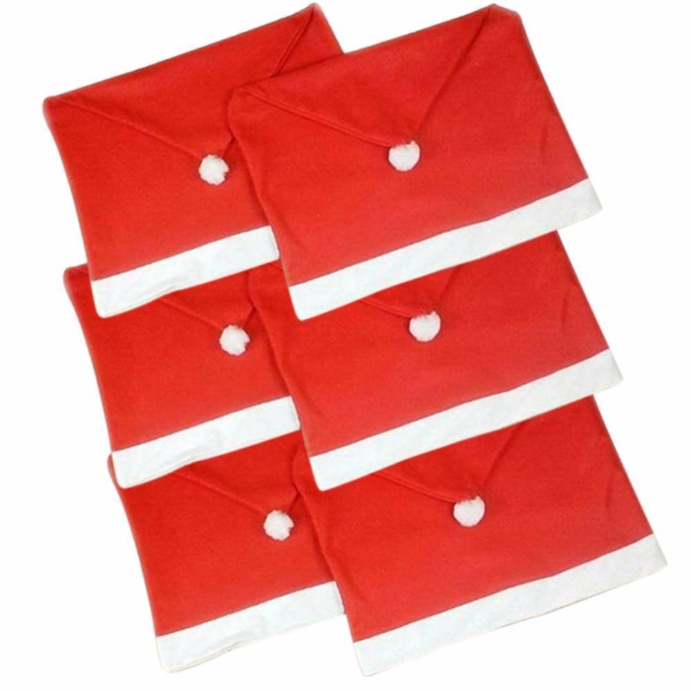 loomrack Santa Claus Red Hat Chair Back Covers Christmas Accessories