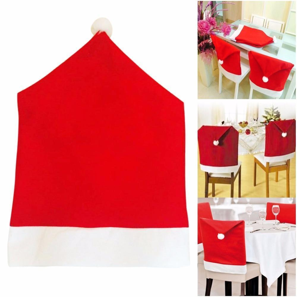 loomrack Santa Claus Red Hat Chair Back Covers Christmas Accessories