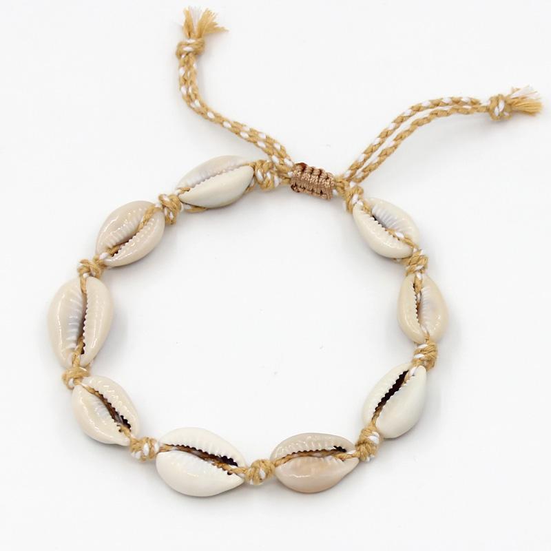 loomrack Seashell Rope Ankle Bracelet Ankle Bracelets Gold