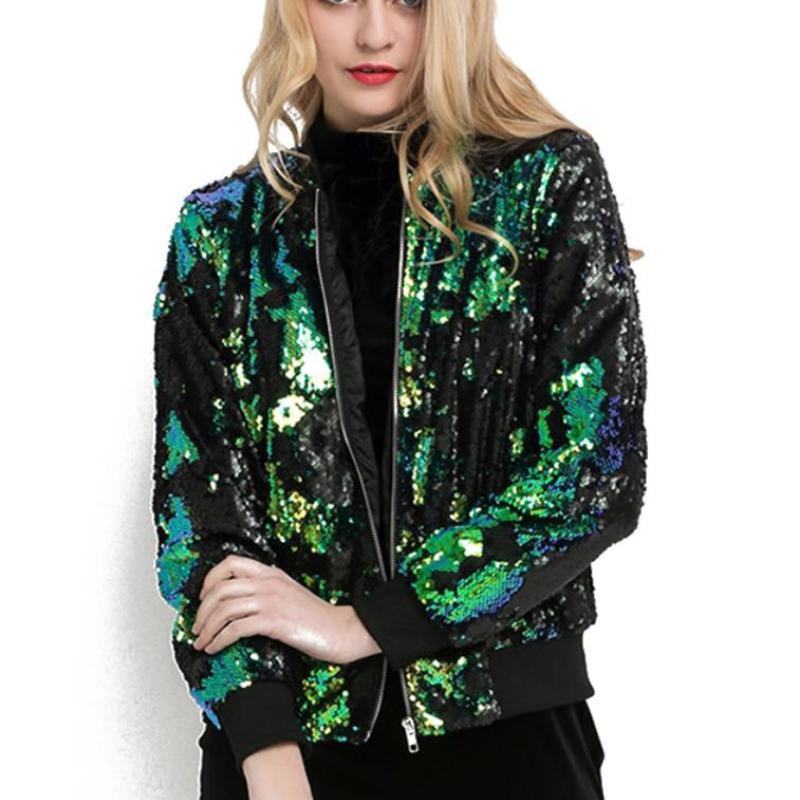 loomrack Sequin Bomber Jacket Jackets