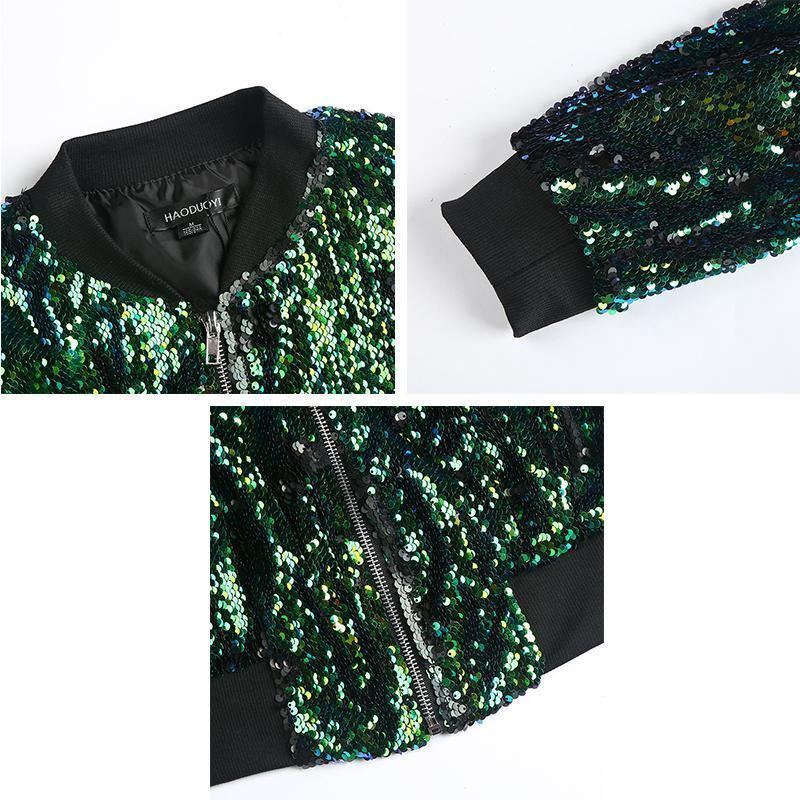 loomrack Sequin Bomber Jacket Jackets