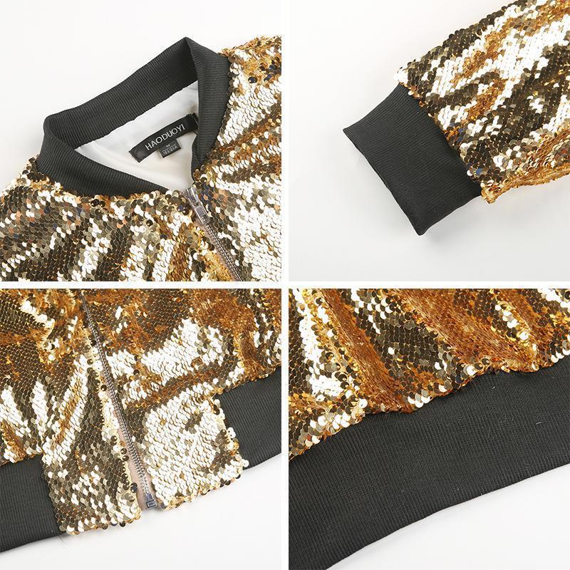 loomrack Sequin Bomber Jacket Jackets