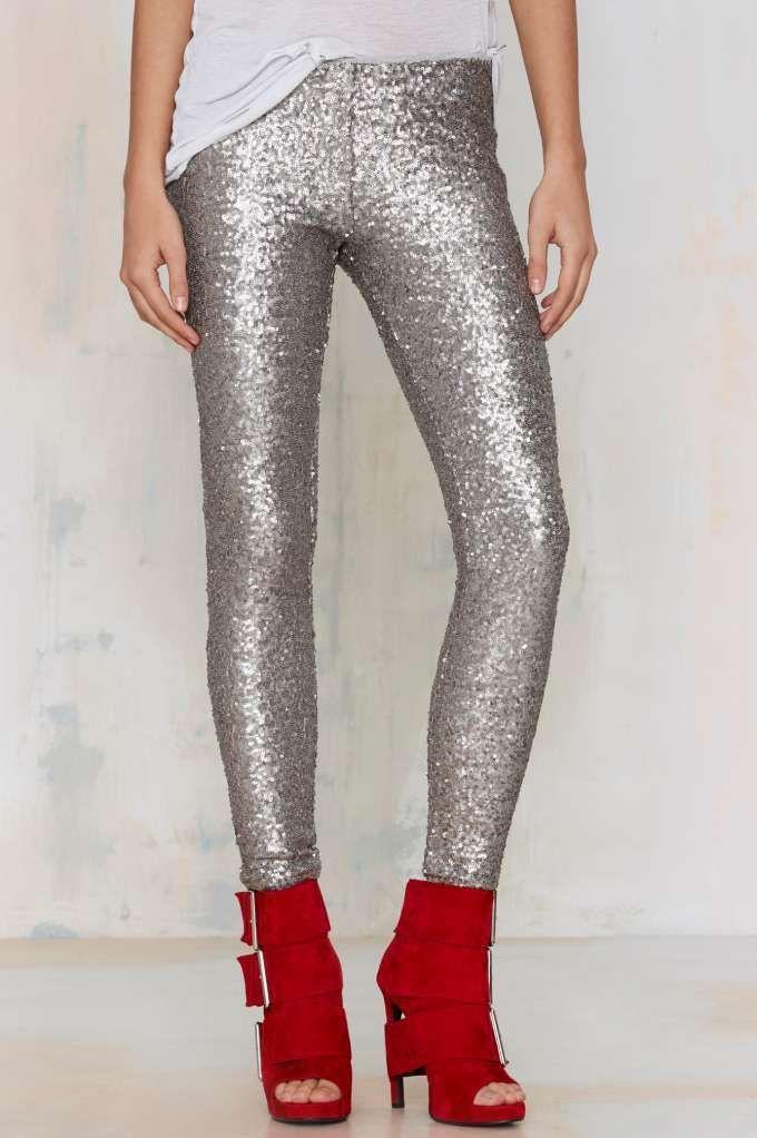 loomrack Sequin Leggings Leggings Silver / S