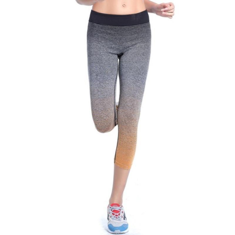 loomrack Shade to Gray Yoga Pants & Capris Yoga Pants Orange Capri pants / L