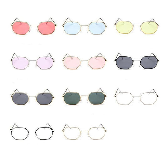 loomrack Small Vintage Metal Hexagon Frame Sunglasses Sunglasses