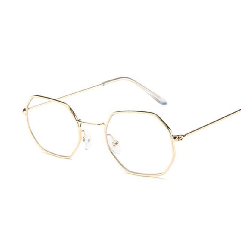 loomrack Small Vintage Metal Hexagon Frame Sunglasses Sunglasses Gold