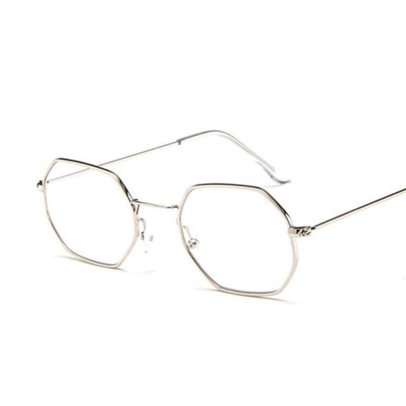 loomrack Small Vintage Metal Hexagon Frame Sunglasses Sunglasses Silver