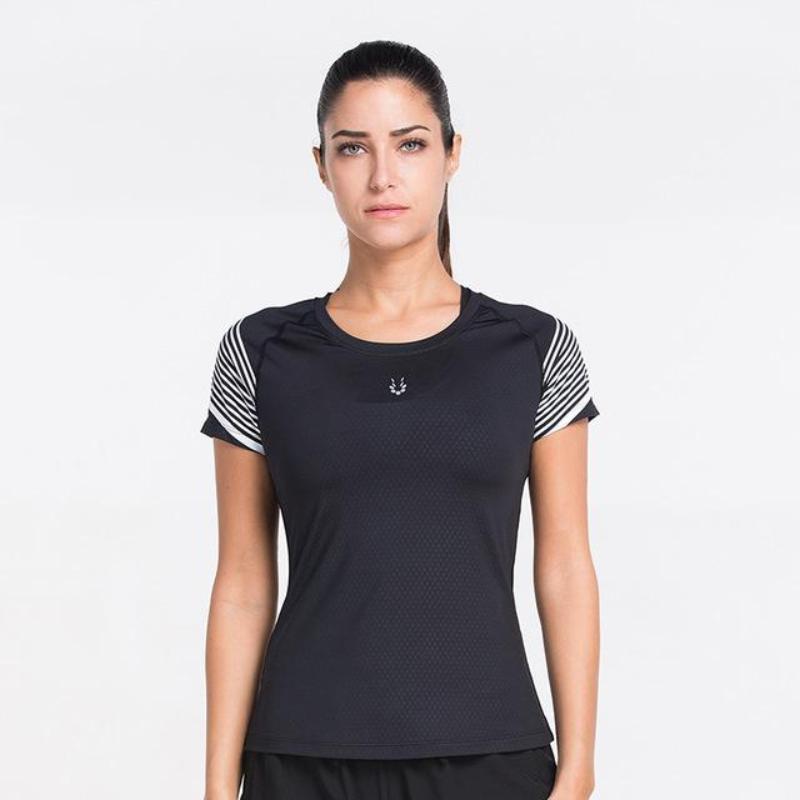 loomrack Spiral Reflective Short Sleeve Compression Top T-Shirts 70204 / S