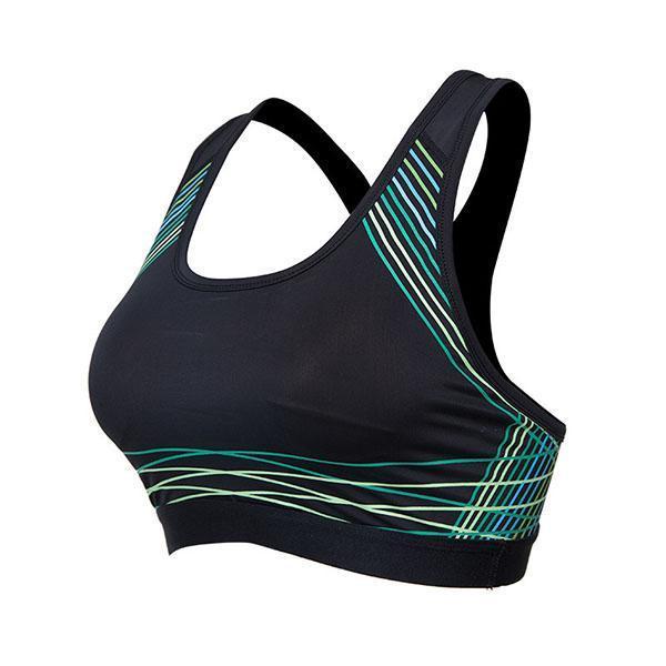 loomrack Spiral Reflective Sports Bra Sports Bras Black Green / XL