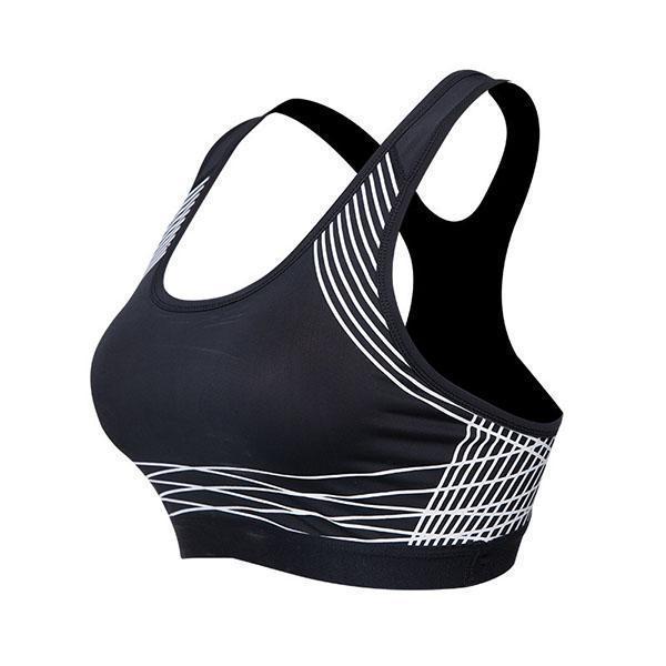 loomrack Spiral Reflective Sports Bra Sports Bras Black White / XL