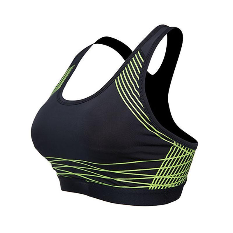 loomrack Spiral Reflective Sports Bra Sports Bras Black Yellow / XL