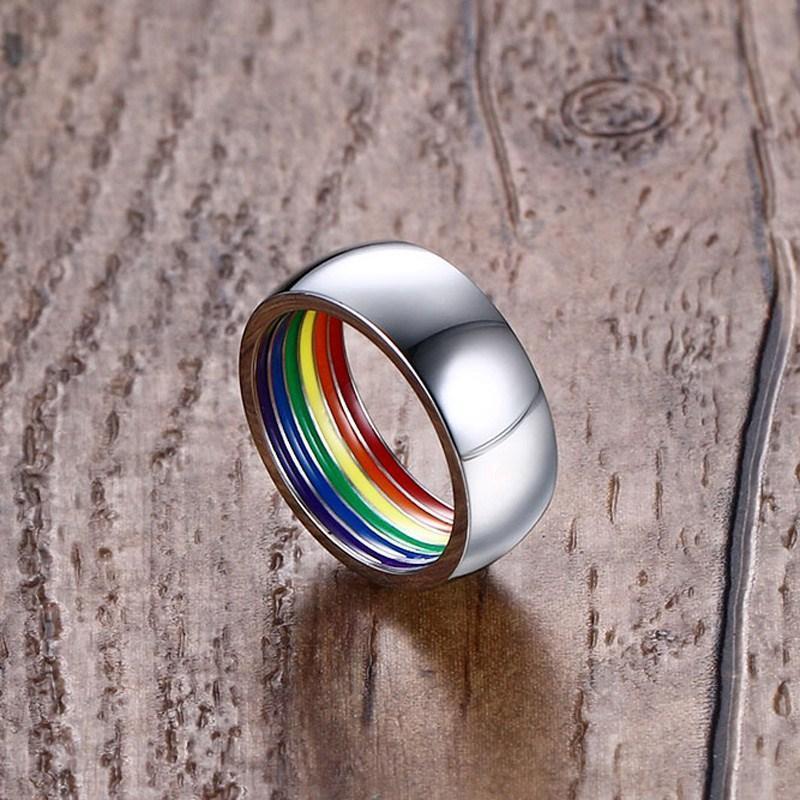 loomrack Stainless Steel Rainbow Pride Ring Rings