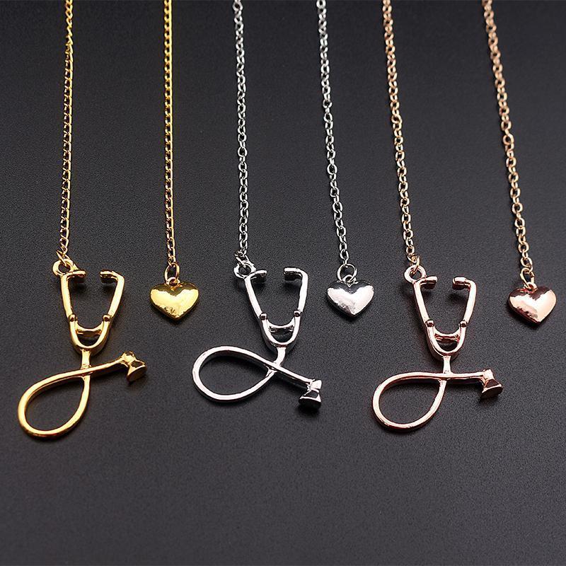 loomrack Stethoscope Heart Pendant Necklace Pendant Necklaces